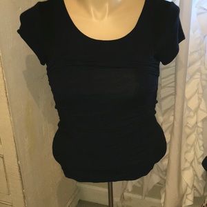 Carmen size large rouched blouse rayon spandex